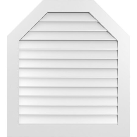 Ekena Millwork Octagonal Top Surface Mount PVC Gable Vent w/ 3-1/2"W x 1"P Standard Frame, 36"W x 40"H GVPOT36X4001SN